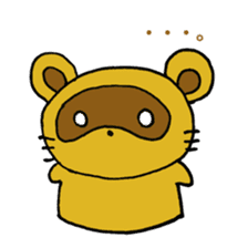 Happy life of pretty yellow Raccoon dog sticker #3676062