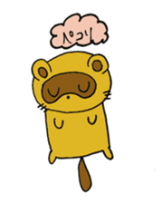 Happy life of pretty yellow Raccoon dog sticker #3676066
