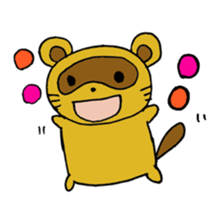 Happy life of pretty yellow Raccoon dog sticker #3676067