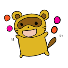 Happy life of pretty yellow Raccoon dog sticker #3676067