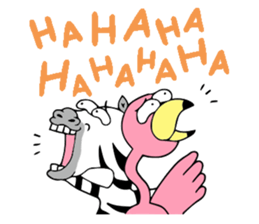 Flamingo and Zebra sticker #3683043