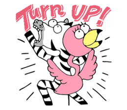 Flamingo and Zebra sticker #3683059