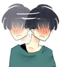 mushroom hair boy sticker #3683460