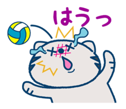 The cat which plays volleyball sticker #3685241