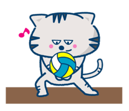 The cat which plays volleyball sticker #3685250