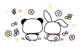 Small baby rabbit and panda sticker #3685331