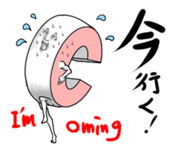 Alphabets with a human-looking face sticker #3686151