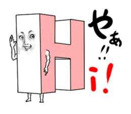 Alphabets with a human-looking face sticker #3686163