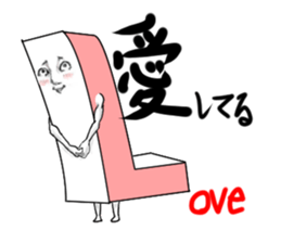 Alphabets with a human-looking face sticker #3686170