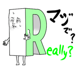 Alphabets with a human-looking face sticker #3686177