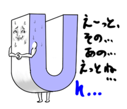 Alphabets with a human-looking face sticker #3686183