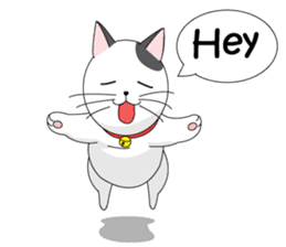 Shiro white cat with a fun. sticker #3686911