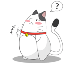 Shiro white cat with a fun. sticker #3686916