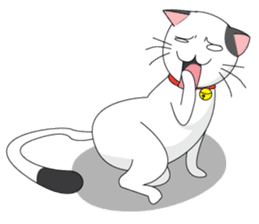 Shiro white cat with a fun. sticker #3686918