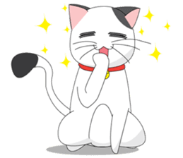 Shiro white cat with a fun. sticker #3686920