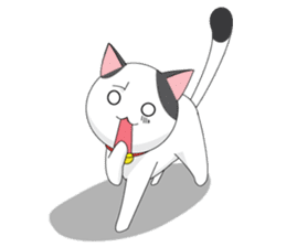 Shiro white cat with a fun. sticker #3686921