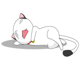 Shiro white cat with a fun. sticker #3686922