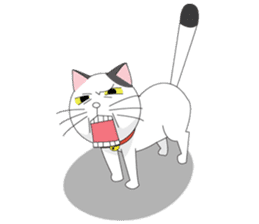 Shiro white cat with a fun. sticker #3686923