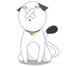 Shiro white cat with a fun. sticker #3686924
