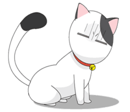Shiro white cat with a fun. sticker #3686926
