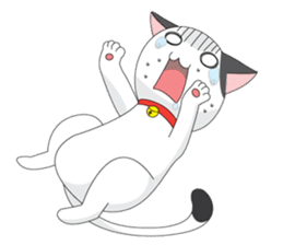 Shiro white cat with a fun. sticker #3686929