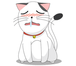 Shiro white cat with a fun. sticker #3686931