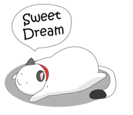 Shiro white cat with a fun. sticker #3686933