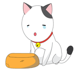 Shiro white cat with a fun. sticker #3686934