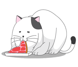 Shiro white cat with a fun. sticker #3686935