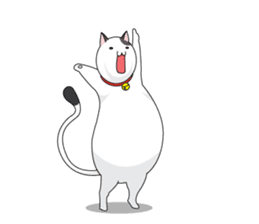 Shiro white cat with a fun. sticker #3686937