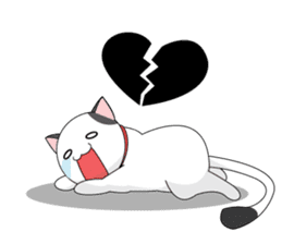 Shiro white cat with a fun. sticker #3686941
