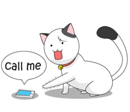 Shiro white cat with a fun. sticker #3686942