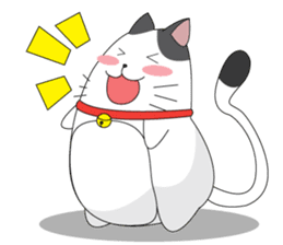 Shiro white cat with a fun. sticker #3686943