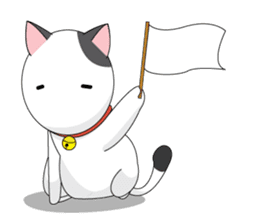 Shiro white cat with a fun. sticker #3686944