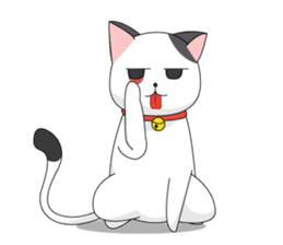 Shiro white cat with a fun. sticker #3686945