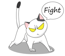 Shiro white cat with a fun. sticker #3686946