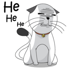 Shiro white cat with a fun. sticker #3686949