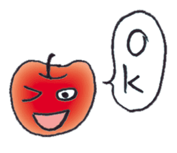 A red apple and blue apple sticker #3691345