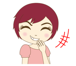 Girl and cat ~ sticker #3691906