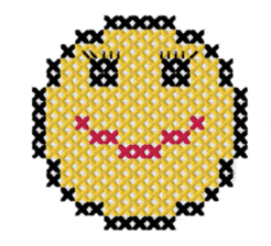 various faces with cross stitching sticker #3692488