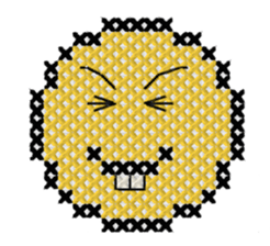 various faces with cross stitching sticker #3692492