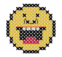 various faces with cross stitching sticker #3692495