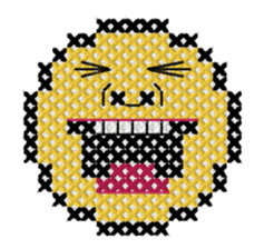 various faces with cross stitching sticker #3692496