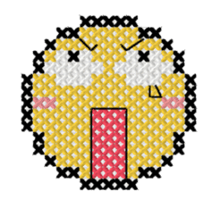 various faces with cross stitching sticker #3692500