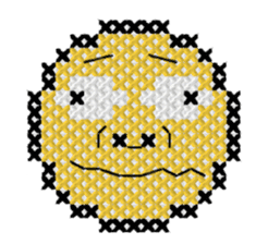 various faces with cross stitching sticker #3692502