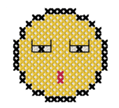various faces with cross stitching sticker #3692503