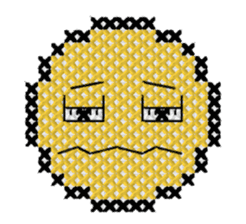 various faces with cross stitching sticker #3692505