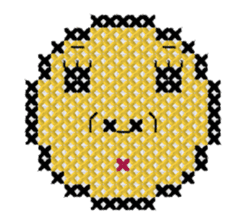 various faces with cross stitching sticker #3692509