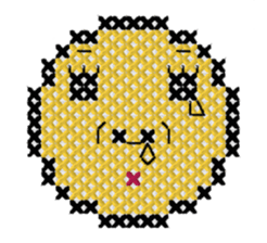 various faces with cross stitching sticker #3692510