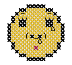 various faces with cross stitching sticker #3692510